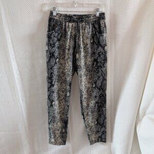 W118 by Walter Baker Gray Snake Print Drawstring Pants Size Small Lightweight